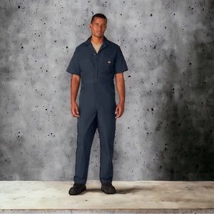 Men’s Dickies Short Sleeve Coveralls Navy Size Large EUC #0069